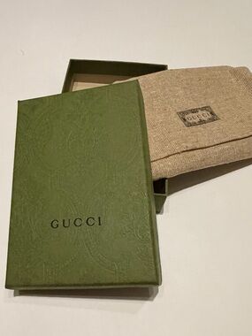 Gucci Olive Green Accessory Box with Beige Dust Bag